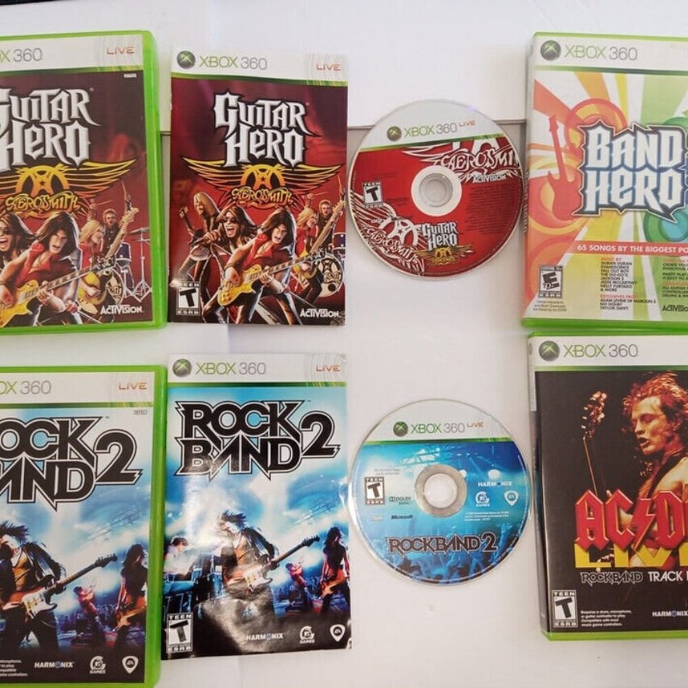 Gibson Les paul Controller XBox 360 Guitar Hero Bundle with Strap 6 Games Band - Picture 7 of 8